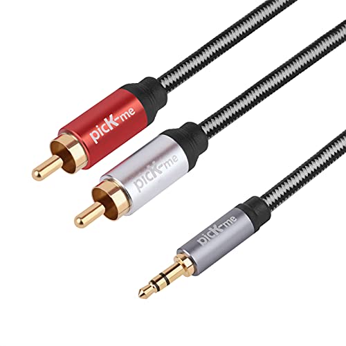 Oluote 3,5 mm auf Dual Stecker Cinch Y Splitter Audio Adapterkabel 1,8 m / 3 m / 5 m für TV Empfänger Autolautsprecher und mehr von Oluote