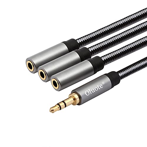Oluote TRS 3.5mm Stecker auf 3*TRS 3.5mm Buchse Stereo Audio Verlängerungskabel, Kopfhörer Adapter Splitter Kabel, für Lautsprecher Smartphone MP3 PC (1.5M) von Oluote