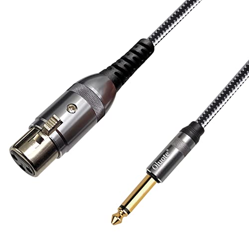 Oluote XLR Buchse auf 6,3mm Mono Klinke Kabel, Mikrofonkabel 3 Polig auf 6.35 TS Klinkenstecker Adapte (5m) von Oluote