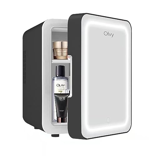 Olvy Kosmetik Kühlschrank 4 Liter, Tragbarer Mini Kühlschrank mit LED Spiegel, Klein Skincare Fridge, Kühl und Heiß für Zimmer, Schwarz Olvy Kosmetik Kühlschrank 4 Liter, Tragbarer Mini Kühlschrank mit LED Spiegel, Klein Skincare Fridge, Kühl und Heiß für Zimmer, Schwarz von Olvy