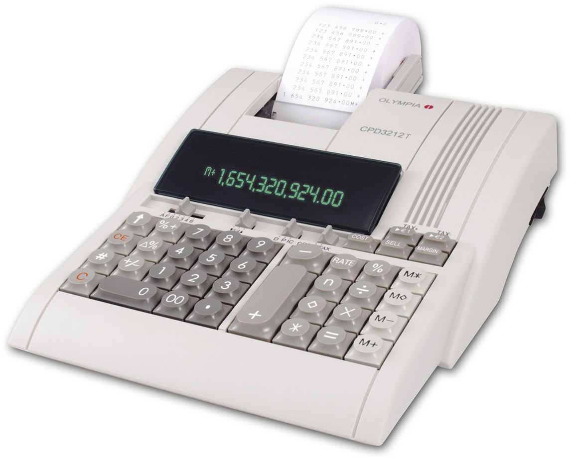 CPD 3212T Tischrechner mit Drucker weiß von Olympia