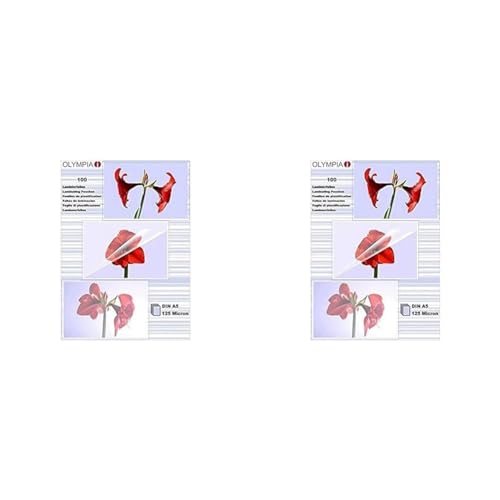 OLYMPIA Laminierfolie 100 X DIN A5 125 Mikron (Packung mit 2) von Olympia