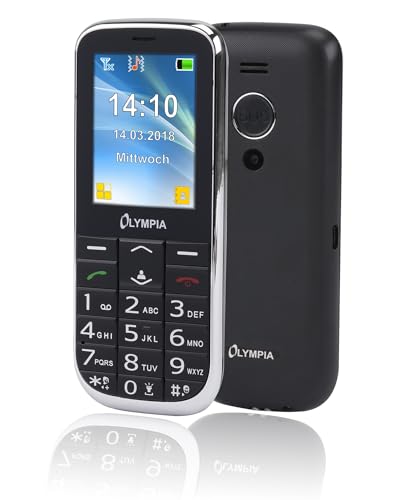 Olympia 2219 Joy II Mobiltelefon-/ Seniorenhandy (Große Tasten, Notruf-Taste, Großtasten-Handy, geeignet für Senioren, Rentner ohne Vertrag, Altersgerechtes handy mit Tasten) schwarz von Olympia