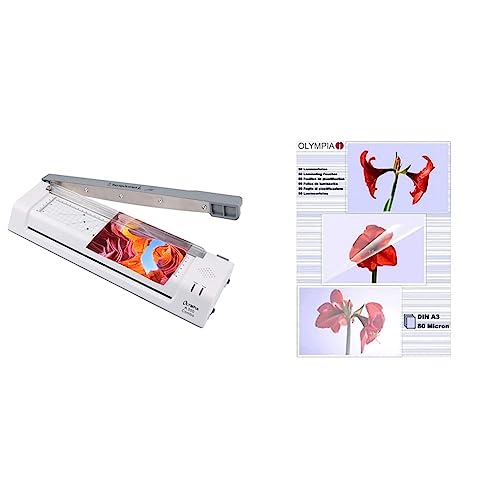 Olympia A 350, Kombi Laminier- und Schneidegerät für A3, 75/80-125 Micron, 3130 & Folienset 80 Mikron A3 50 Stk von Olympia