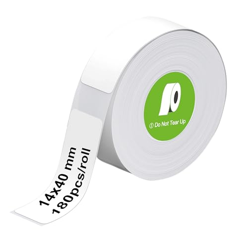 Olympia Etiketten Etikettenrolle Weiß | Etiketten für Etikettendrucker | Etikettenband 14x40mm | Label für P22 Drucker | Labeldrucker Etiketten | Unbeschichtet | 180 Stück pro Rolle von Olympia