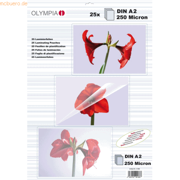 Olympia Laminierfolien A2 2x250 mic VE=25 Stück von Olympia