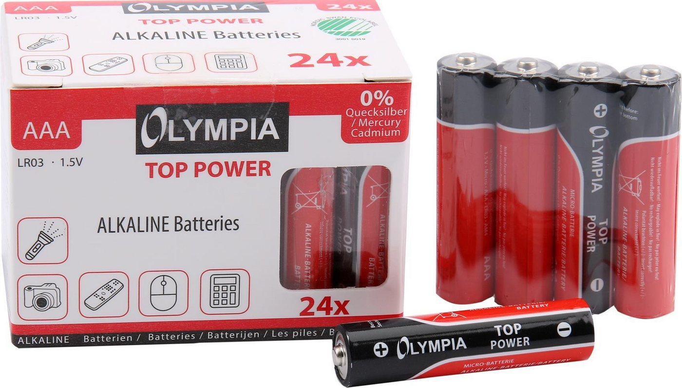 Olympia OLYMPIA Alkaline Batterien AAA, 24er Pack Batterie von Olympia