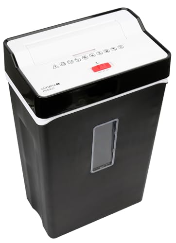 Olympia PS 55 CC Profi Aktenvernichter (mit Partikelschnitt, Sicherheitsstufe P4, Kreditkarte, 10 Blätter 80 g/m², Papierschredder fürs Büro, Papiervernichter, Reißwolf mit Papierkorb, Sichtfenster) von Olympia