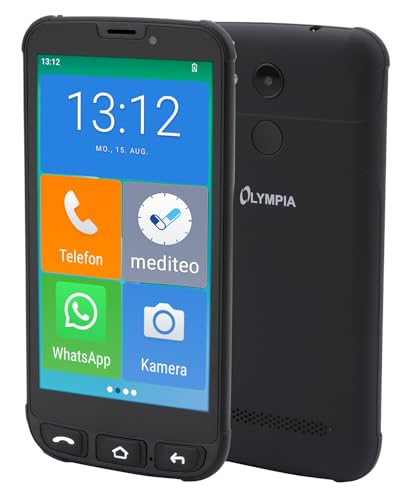 Olympia Senioren Smartphone Extragroße Darstellung Hörgerätekompatibel Notruf Neo Mini 5 Zoll Display von Olympia