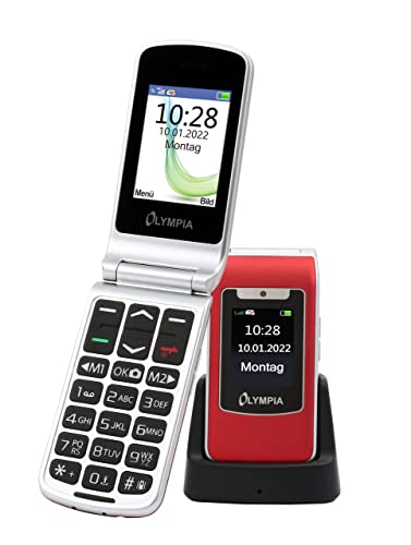 Olympia Style Duo 4G Senioren Mobiltelefon große Tasten Klapphandy rot von Olympia