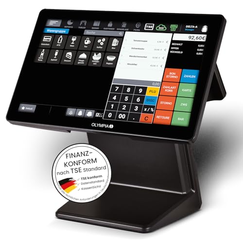 Olympia T400 | Kassensystem für Gastronomie & Einzelhandel | Touchscreen Kasse mit Android 11 & USB-TSE | Registrierkasse mit Kundenanzeige & Cloudoption | Komplettsystem für kleine Unternehmen Olympia T400 | Kassensystem für Gastronomie & Einzelhandel | Touchscreen Kasse mit Android 11 & USB-TSE | Registrierkasse mit Kundenanzeige & Cloudoption | Komplettsystem für kleine Unternehmen von Olympia