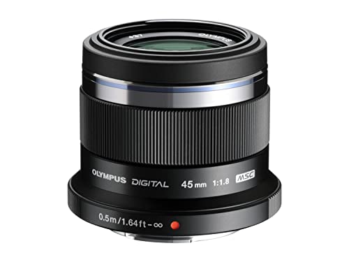 Olympus M.Zuiko Digital 45mm F1.8 Objektiv, lichtstarke Festbrennweite, geeignet für alle MFT-Kameras (Olympus OM-D & PEN Modelle, Panasonic G-Serie), schwarz von Olympus