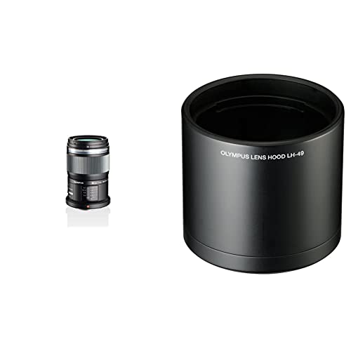 Olympus M.Zuiko Digital ED 60mm F2.8 Objektiv, Standardzoom, geeignet für alle MFT-Kameras (Olympus OM-D & Pen Modelle, Panasonic G-Serie), schwarz & LH-49 Gegenlichtblende (für M6028) schwarz von Olympus