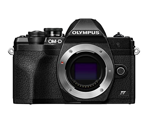 Olympus OM-D E-M10 Mark IV Micro-Four-Thirds-Systemkamera, 20 MP Sensor, 5-Achsen-Bildstabilisation, Selbstporträt-LCD-Bildschirm, elektronischer Sucher, 4K-Video, leistungsstarker AF, Wi-Fi, schwarz von Olympus