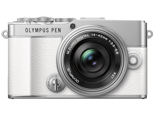 Olympus Pen E-P7 Kamera-Kit, 20-MP-Sensor, neigbarer HD LCD-Bildschirm, 4K-Video, Wi-Fi, Farb- und Monochromprofilsteuerung, weiß, inkl. M.Zuiko Digital ED 14-42mm EZ Silber von Olympus