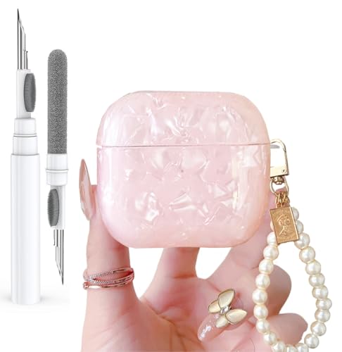 Olytop Schutzhülle für Airpods 4, mit Glitzerstift, Muschelmuster, für Apple Airpods 4. Generation, mit luxuriösem Perlen-Schlüsselanhänger, Rosa Olytop Schutzhülle für Airpods 4, mit Glitzerstift, Muschelmuster, für Apple Airpods 4. Generation, mit luxuriösem Perlen-Schlüsselanhänger, Rosa von Olytop