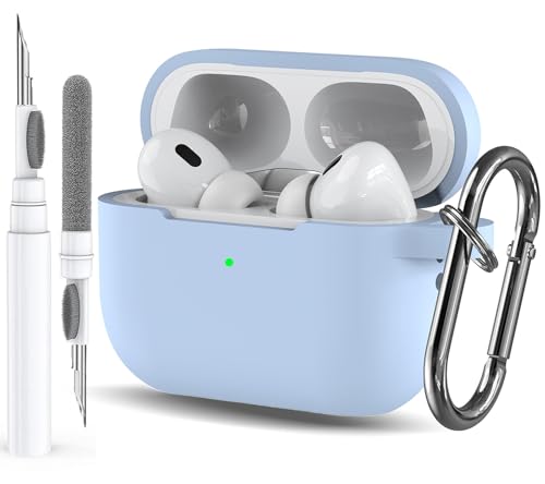 Schutzhülle für Airpods Pro 2/1 Gen, kompatibel mit Airpods Pro 2. / 1. Generation, weiche Silikon-Schutzhülle für Apple iPod Pro Gen mit Schlüsselanhänger-Reinigungsstift, Himmelblau Schutzhülle für Airpods Pro 2/1 Gen, kompatibel mit Airpods Pro 2. / 1. Generation, weiche Silikon-Schutzhülle für Apple iPod Pro Gen mit Schlüsselanhänger-Reinigungsstift, Himmelblau von Olytop