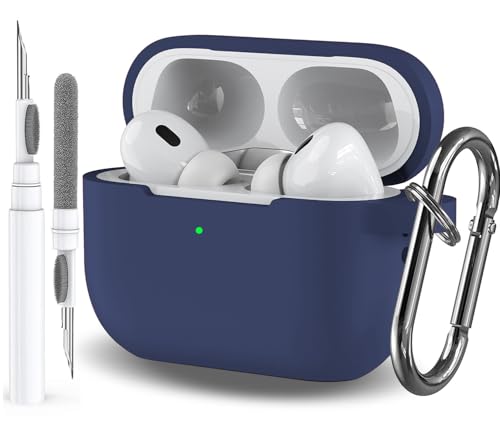 Schutzhülle für Airpods Pro 2/1 Gen, kompatibel mit Airpods Pro 2. / 1. Generation, weiches Silikon, mit Schlüsselanhänger-Reinigungsstift, Mitternachtsblau Schutzhülle für Airpods Pro 2/1 Gen, kompatibel mit Airpods Pro 2. / 1. Generation, weiches Silikon, mit Schlüsselanhänger-Reinigungsstift, Mitternachtsblau von Olytop