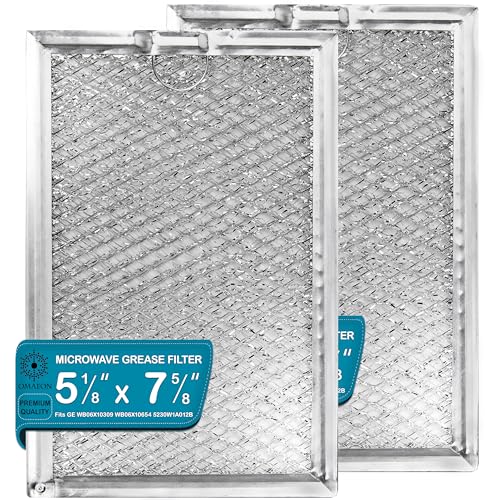 WB06X10309, WB06X10654 Mikrowellen-Fettfilter Ersatz für viele GE Herdarten WB06X10359, 5230W1A012B – 7-5/8 x 5-1/8 x 1/8 Zoll (verpackt in Box) (2-Pack) ack) von Omaeon