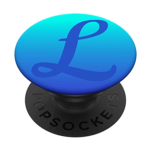 Anfangsbuchstabe L Buchstabe L Türkis PopSockets mit austauschbarem PopGrip von OmbreDesign Namensdesigns Buchstabe K-M