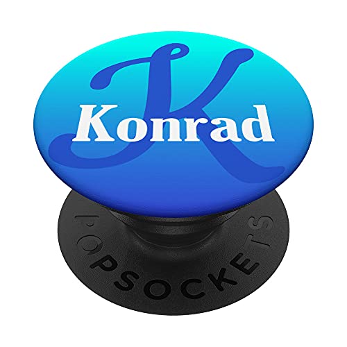 Konrad Name Türkis PopSockets mit austauschbarem PopGrip von OmbreDesign Namensdesigns Buchstabe K-M