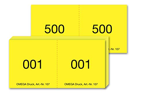 Nummernblock, 10x5cm, gelb von Omega Druck