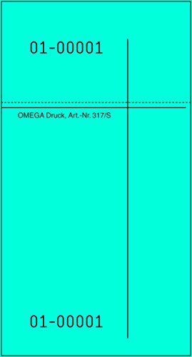 Omega Kellnerblock 317S/4, 7.5 x 14 cm, Block mit 100 Abrissen, blau von Omega Druck