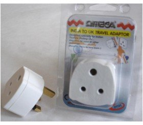 Omega India to UK Travel Tourist Adaptor Converter Main von Omega