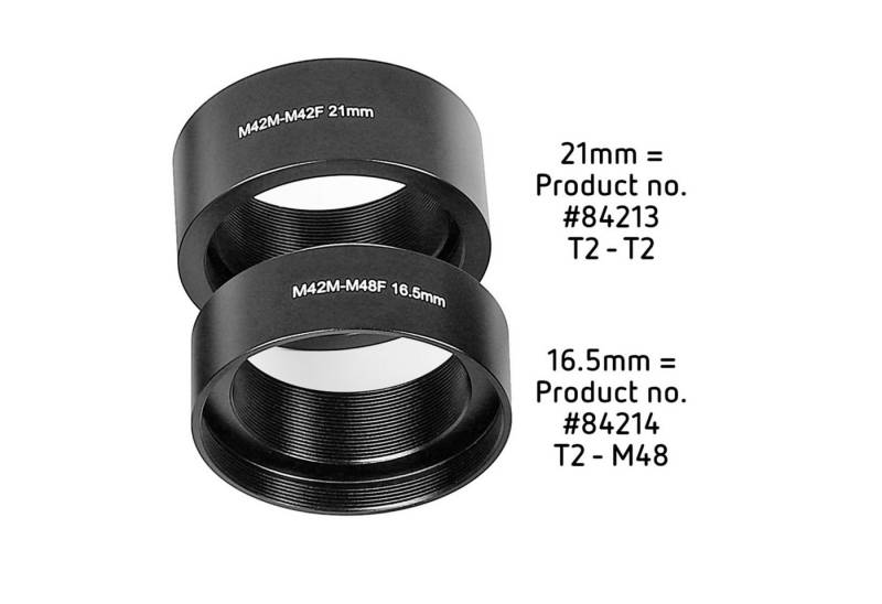 Omegon Teleskop Omegon Verlängerungshülse T2-Verlängerung und 2'' Steckhülse 21mm von Omegon