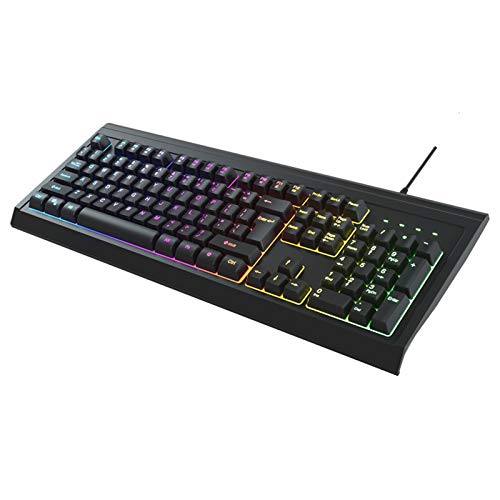 1 x RGB-Tastatur, niedriges Profil, rote Schalter, mechanische USB-Tastatur, emittierende Charaktere. von Omenluck