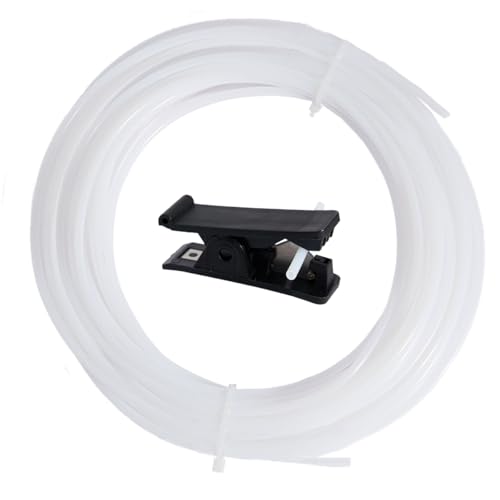 Ominelu 8M PTFE Schlauch 4mm x 2,5mm – mit Präzisions-Schneider für Bambu Lab 3D Drucker A1/P1/X1-Serie, Creality K1/Ender 3 V3 & 1,75mm Filament(Weiß) von Ominelu