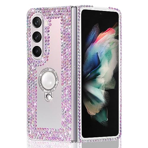 Omio Entworfen für Samsung Galaxy Z Fold 6 Hülle für Frauen Mädchen, Luxus 3D Handgemachte Funkeln Strass Bling Kristall Diamant Glitzer Hülle mit Ring Ständer Stoßfest Cover für Galaxy Z Fold 6 5G Omio Entworfen für Samsung Galaxy Z Fold 6 Hülle für Frauen Mädchen, Luxus 3D Handgemachte Funkeln Strass Bling Kristall Diamant Glitzer Hülle mit Ring Ständer Stoßfest Cover für Galaxy Z Fold 6 5G von Omio