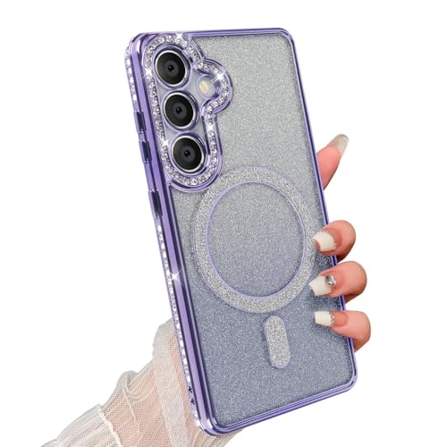 Omio Magnetische Glitzer Hülle für Galaxy S25 Plus, kompatibel mit MagSafe, Luxus Plating Bling Gradient Strass Diamant Cover für Frauen Mädchen Weiche Silikon Niedlich Klar Stoßfest Case Lila Omio Magnetische Glitzer Hülle für Galaxy S25 Plus, kompatibel mit MagSafe, Luxus Plating Bling Gradient Strass Diamant Cover für Frauen Mädchen Weiche Silikon Niedlich Klar Stoßfest Case Lila von Omio