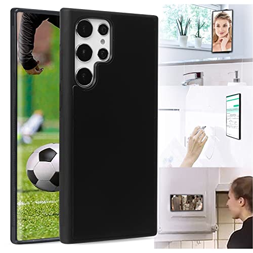 Omio für Samsung Galaxy S23 Ultra Antigravity Hülle Ultra Dünn Magical Nano Sticky Design Antigravity Schutzhülle Nano-Saugung Flexible rutschfeste Anti-Kratzer Hülle für Galaxy S23 Ultra Case Schwarz von Omio