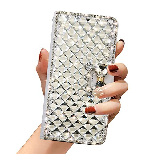 Omio für Samsung Galaxy S23 Wallet Case Luxus Glitzer Bling Diamant Kartenhalter Frauen Handyhüllen & Cover mit Ständer Glitzer Kristall Schleife Stoßfest Anti-Rutsch Mode Flip Cover Weiß Omio für Samsung Galaxy S23 Wallet Case Luxus Glitzer Bling Diamant Kartenhalter Frauen Handyhüllen & Cover mit Ständer Glitzer Kristall Schleife Stoßfest Anti-Rutsch Mode Flip Cover Weiß von Omio