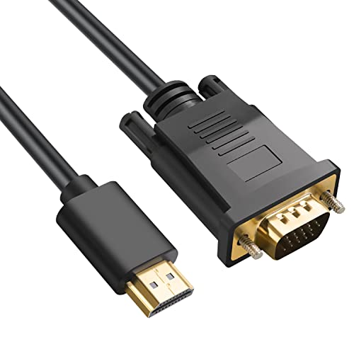 Omivine 1,8 m HDMI auf VGA Kabel, 1080P VGA auf HDMI Monitor Videokabel, HDMI VGA cable adapter kompatibel mit Raspberry Pi, Roku, Computer, Desktop, Laptop, PC, Monitor, Projektor, HDTV von Omivine