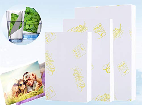 Fotopapier Wasserfest Premium Schwergewicht Glänzend Tintenstrahldrucker 260g/qm,100 Blatt,15x20cm von Ommda