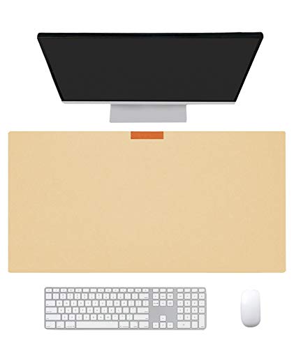 Ommda Wasserdichte Office Doppelseitig Mauspad Filz Multifunktionales Schreibtischunterlage Mouse Pad Anti Rutsch Abwischbar Groß für Büro und Zuhause,Beige,30x60x0.2cm von Ommda