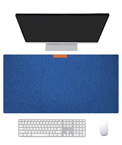 Ommda Wasserdichte Office Doppelseitig Mauspad Filz Multifunktionales Schreibtischunterlage Mouse Pad Anti Rutsch Abwischbar Groß für Büro und Zuhause,Blau,30x70x0.2cm von Ommda