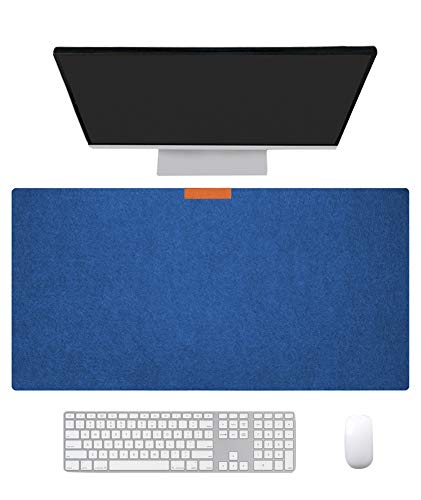 Ommda Wasserdichte Office Doppelseitig Mauspad Filz Multifunktionales Schreibtischunterlage Mouse Pad Anti Rutsch Abwischbar Groß für Büro und Zuhause,Blau,30x80x0.3cm von Ommda