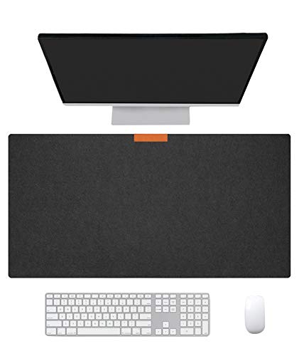 Ommda Wasserdichte Office Doppelseitig Mauspad Filz Multifunktionales Schreibtischunterlage Mouse Pad Anti Rutsch Abwischbar Groß für Büro und Zuhause,Dunkel grau,70x33x0.3cm von Ommda