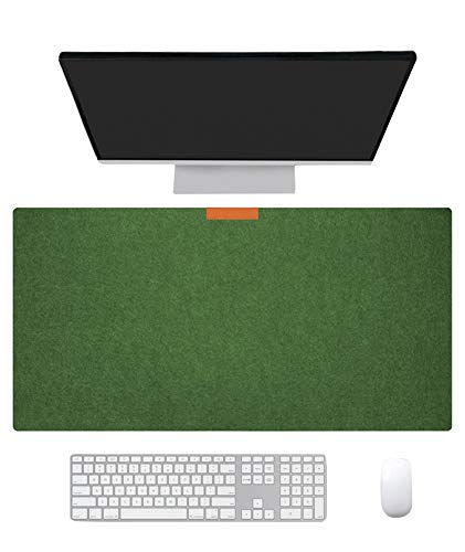 Ommda Wasserdichte Office Doppelseitig Mauspad Filz Multifunktionales Schreibtischunterlage Mouse Pad Anti Rutsch Abwischbar Groß für Büro und Zuhause,Dunkelgrün,30x80x0.3cm von Ommda