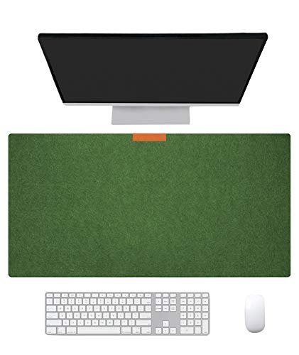 Ommda Wasserdichte Office Doppelseitig Mauspad Filz Multifunktionales Schreibtischunterlage Mouse Pad Anti Rutsch Abwischbar Groß für Büro und Zuhause,Dunkelgrün,40x90x0.3cm von Ommda