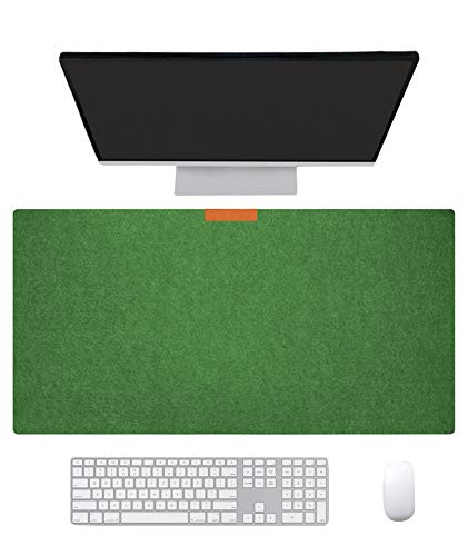 Ommda Wasserdichte Office Doppelseitig Mauspad Filz Multifunktionales Schreibtischunterlage Mouse Pad Anti Rutsch Abwischbar Groß für Büro und Zuhause,Gras-Grün,30x80x0.3cm von Ommda