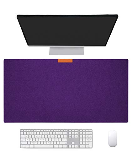 Ommda Wasserdichte Office Doppelseitig Mauspad Filz Multifunktionales Schreibtischunterlage Mouse Pad Anti Rutsch Abwischbar Groß für Büro und Zuhause,Lila,30x70x0.3cm von Ommda