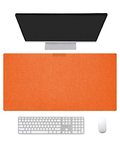 Ommda Wasserdichte Office Doppelseitig Mauspad Filz Multifunktionales Schreibtischunterlage Mouse Pad Anti Rutsch Abwischbar Groß für Büro und Zuhause,Orange,30x80x0.2cm von Ommda