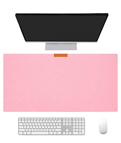 Ommda Wasserdichte Office Doppelseitig Mauspad Filz Multifunktionales Schreibtischunterlage Mouse Pad Anti Rutsch Abwischbar Groß für Büro und Zuhause,Rosa,30x70x0.2cm von Ommda