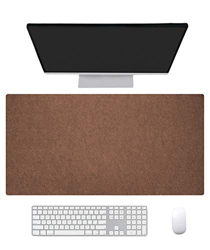 Ommda Wasserdichte Office Mauspad Filz Multifunktionales Schreibtischunterlage Mouse Pad Anti Rutsch Abwischbar Groß für Büro und Zuhause Braun,130x60cm von Ommda