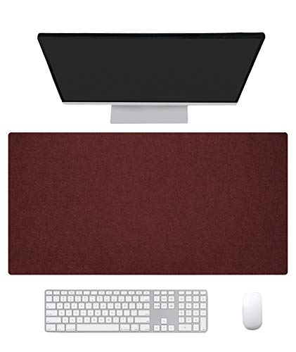 Ommda Wasserdichte Office Mauspad Filz Multifunktionales Schreibtischunterlage Mouse Pad Anti Rutsch Abwischbar Groß für Büro und Zuhause Burgund,80x40cm von Ommda