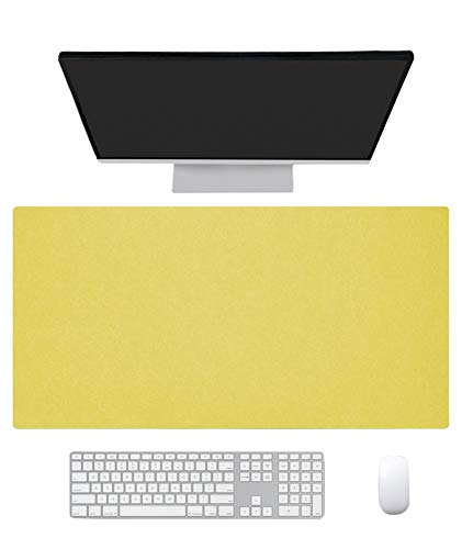 Ommda Wasserdichte Office Mauspad Filz Multifunktionales Schreibtischunterlage Mouse Pad Anti Rutsch Abwischbar Groß für Büro und Zuhause Gelb,80x40cm von Ommda